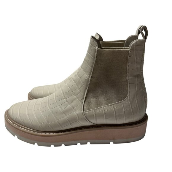 Dolce Vita Tazmin Croc Embossed Platform Chelsea Boots Womens Size 10M - Picture 4 of 12